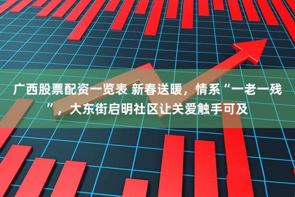 广西股票配资一览表 新春送暖，情系“一老一残”，大东街启明社区让关爱触手可及